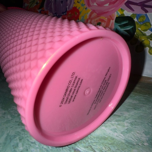 NEW TikTok Viral Hello Kitty Pink Cup Studded Tumbler with Straw & Lid 9” Large - Picture 3 of 5